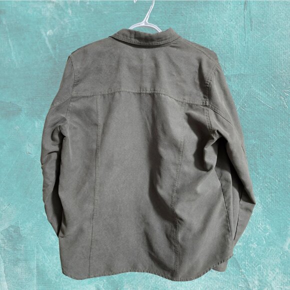 Northern Reflections Olive Green Button-Up Shacket – Versatile Neutral Blouse - Picture 2 of 5